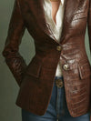 fashionable-chocolate-crocodile-embossed-blazer