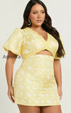 diana-mini-dress-jacquard-short-sleeve-cut-out-dress-in-lemon-50797